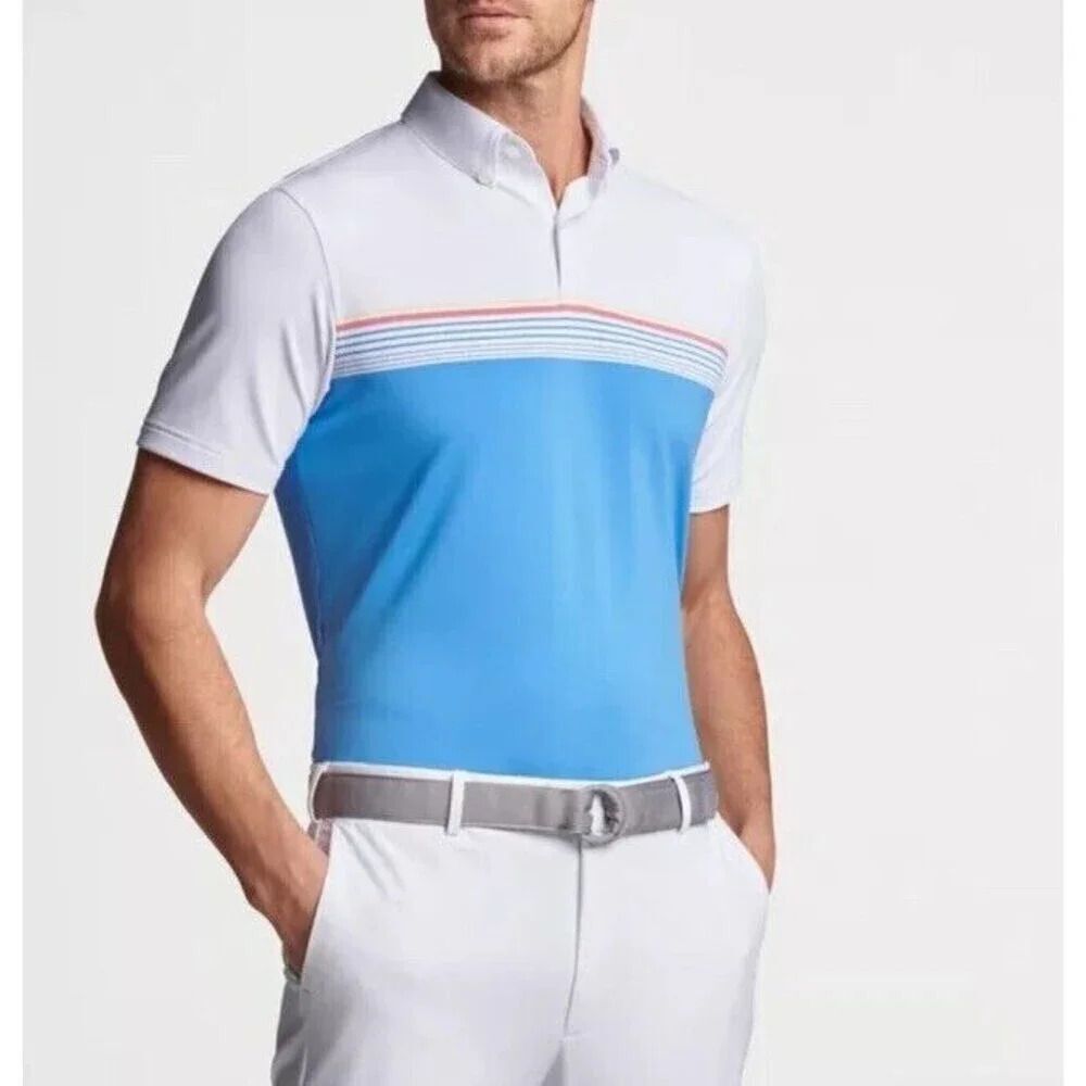 PETER MILLAR Sunshine Performance Jersey Polo Golf Shirt White Men’s Size XL